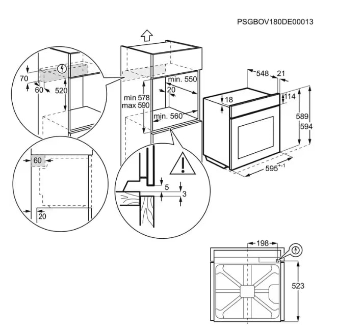 AEG OA5CB31SM Габаритные размеры