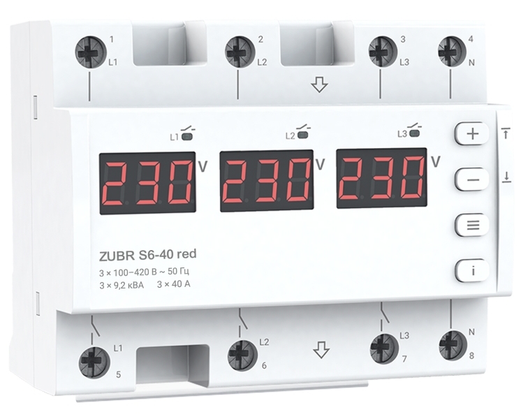 Переключатель фаз Zubr S6-40 red