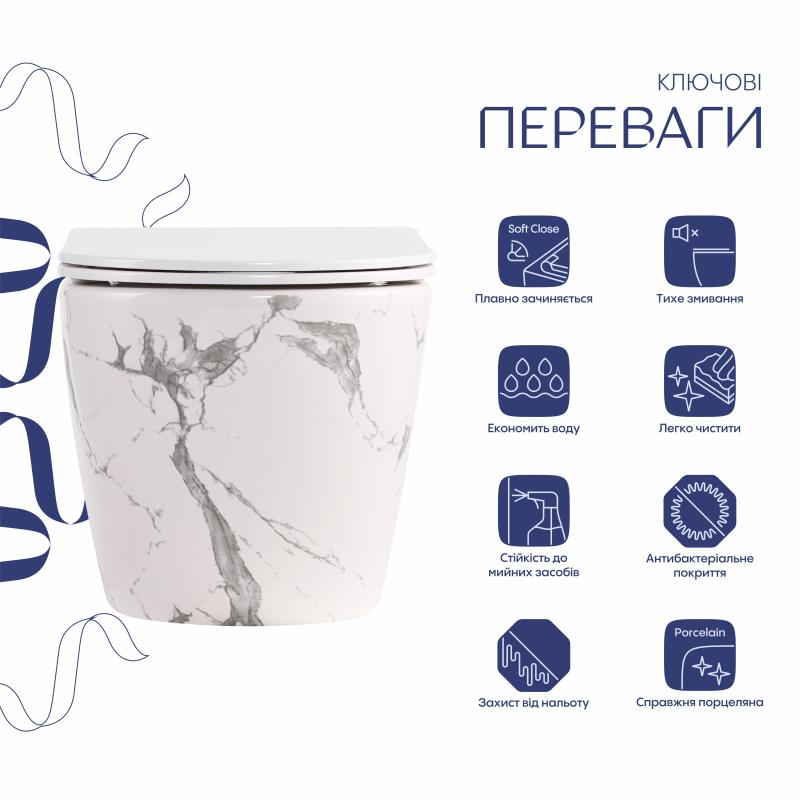 Унітаз підвісний Q-Tap Robin Ultra Quiet QTROB26MR48998 ціна 15128 грн - фотографія 2