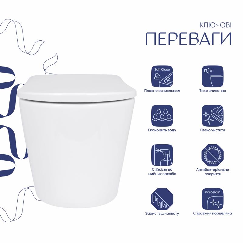 Унітаз підвісний Q-Tap Scorpio ML Ultra Quiet QTSCOML26W49622 ціна 7091 грн - фотографія 2