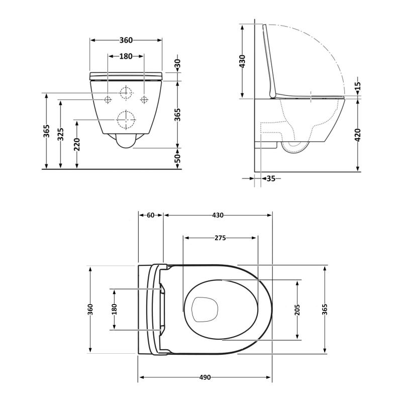 Q-Tap Robin ML Ultra Quiet QTROBML26W49621 Габаритні розміри