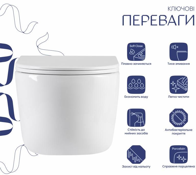 Унітаз підвісний Q-Tap Taurus Ultra Quiet QTTAU26W49116 ціна 6524 грн - фотографія 2