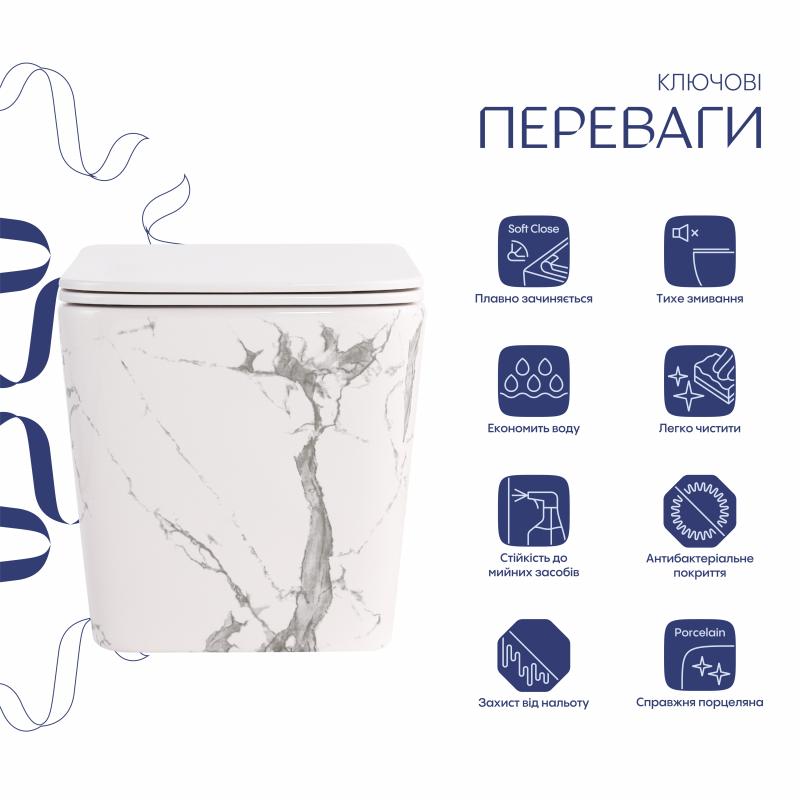 Унітаз підвісний Q-Tap Tern Ultra Quiet QT17332303ASMR ціна 15128 грн - фотографія 2