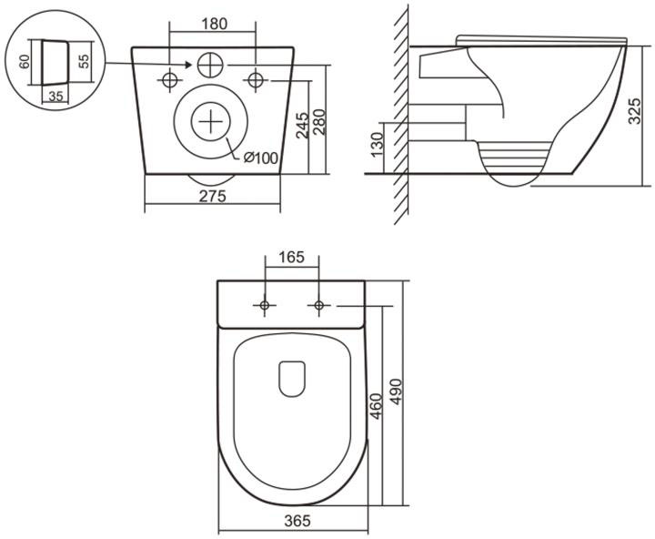 Q-Tap Robin Ultra Quiet QT13332381АSSG Габаритні розміри