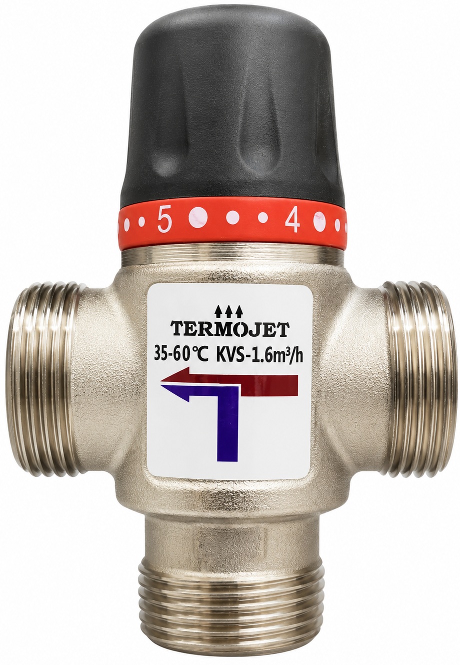 Термостатический трехходовой смесительный клапан Termojet 1", kvs 1.6, 35-60 °C (TMV132)