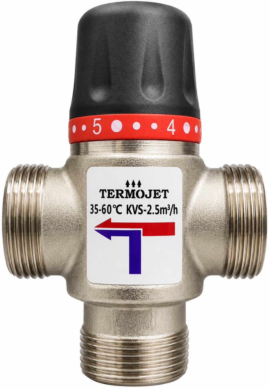Термостатический трехходовой смесительный клапан Termojet 1", kvs 2.5, 35-60 °C (TMV232)