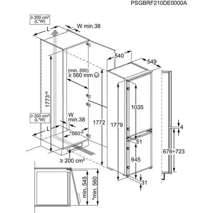 AEG OSC6L181ES Габаритні розміри