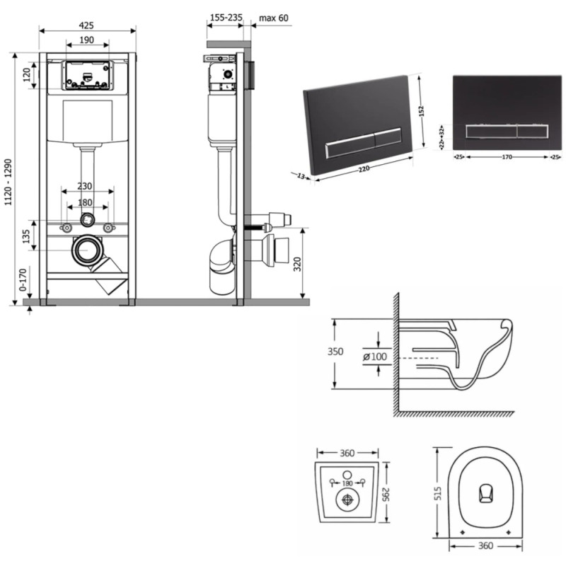 Q-Tap Taurus Ultra Quiet QTTAU26W4911649867 Габаритні розміри