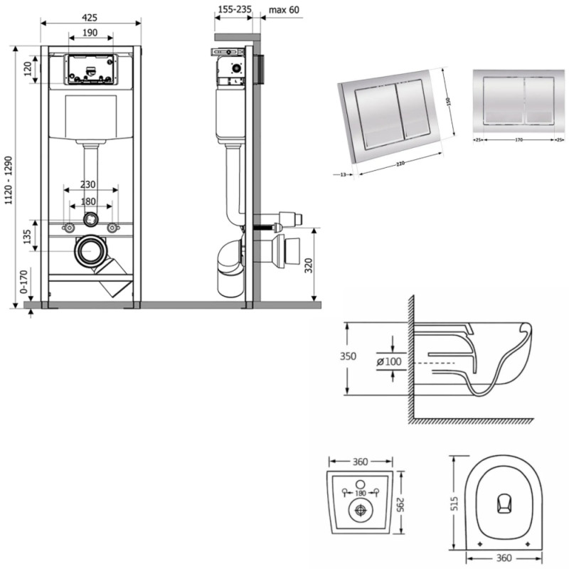 Q-Tap Taurus Ultra Quiet QTTAU26W4911649871 Габаритні розміри