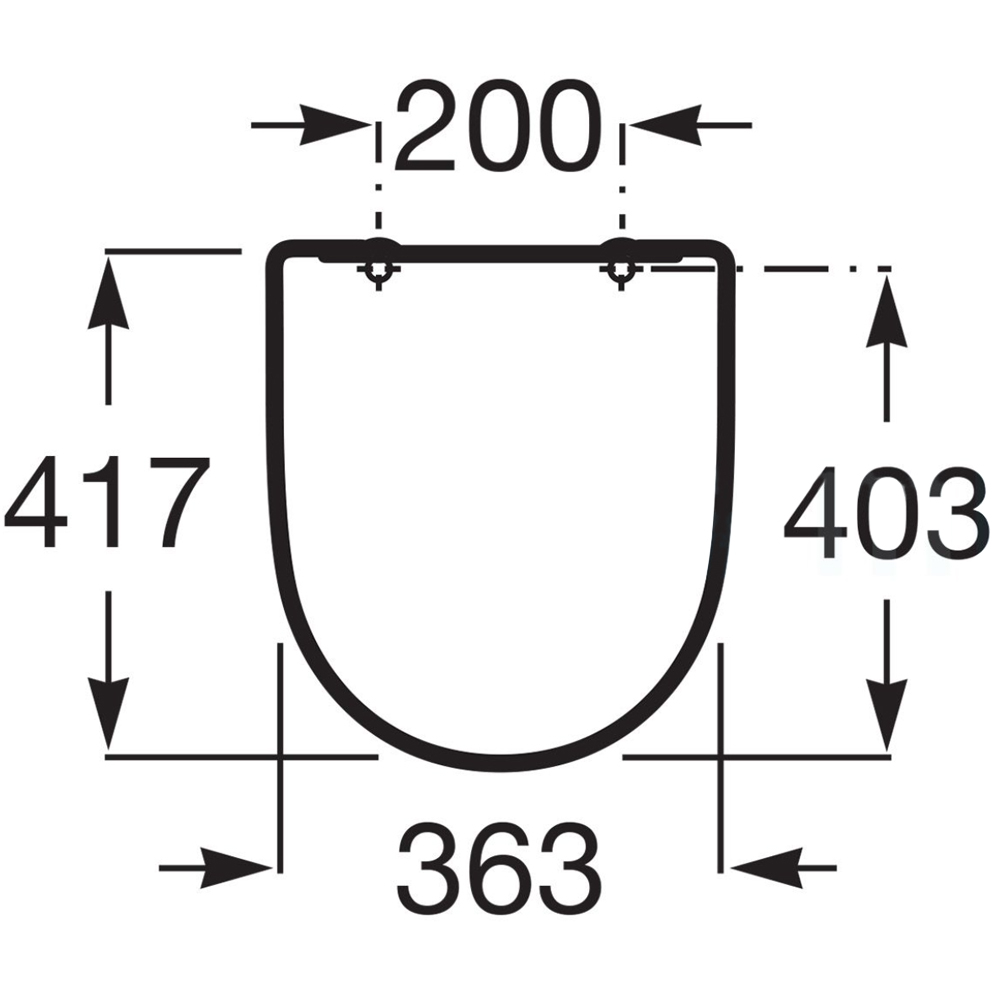 Roca Ona A801E22002 Габаритные размеры