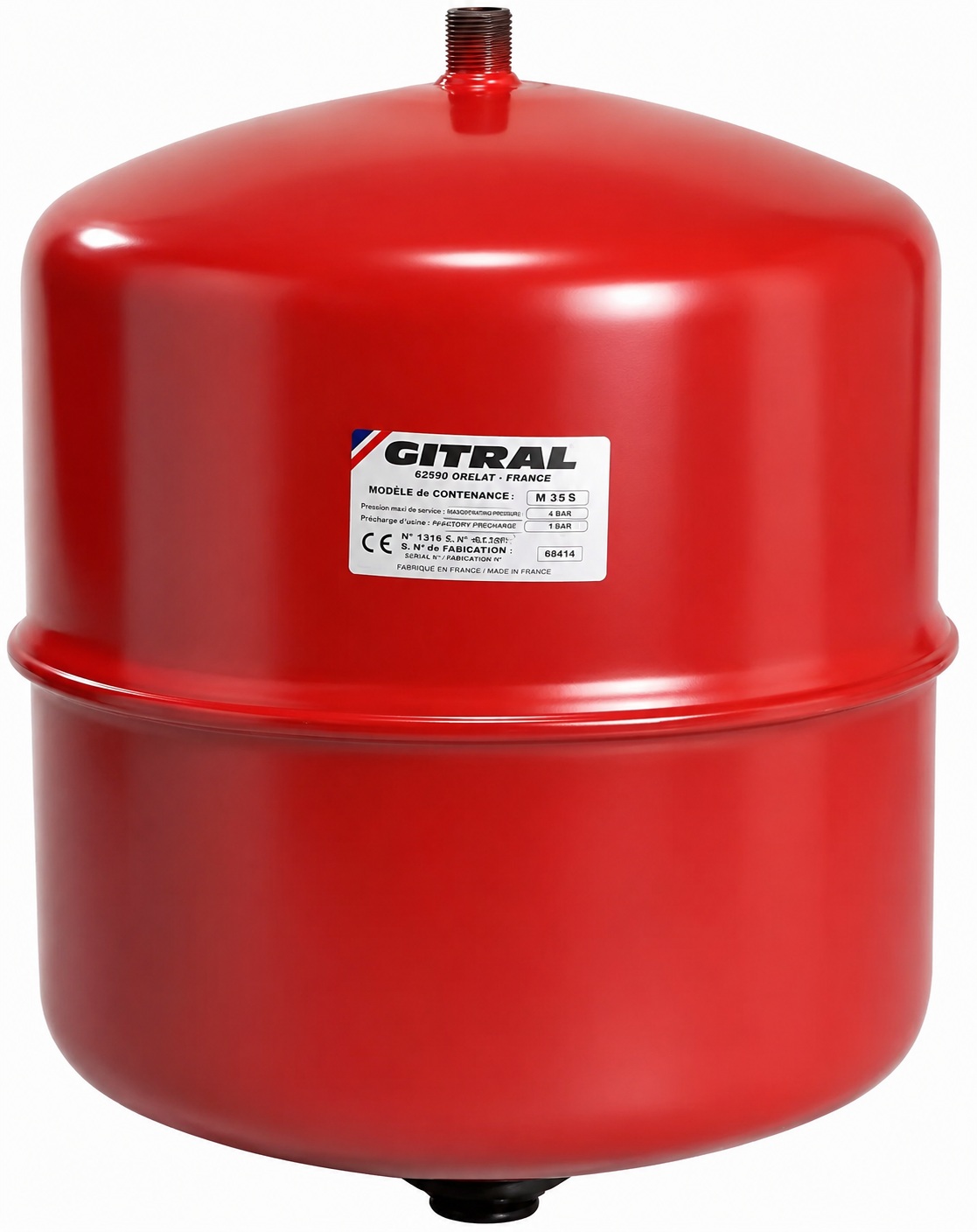Мембранний розширювальний бак для опалення Gitral MB 35 S (13G0003500)