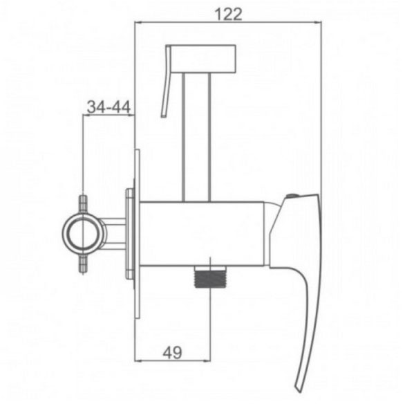 Q-Tap Swan Cascada QTSWA262CRM45567 Chrome Габаритні розміри