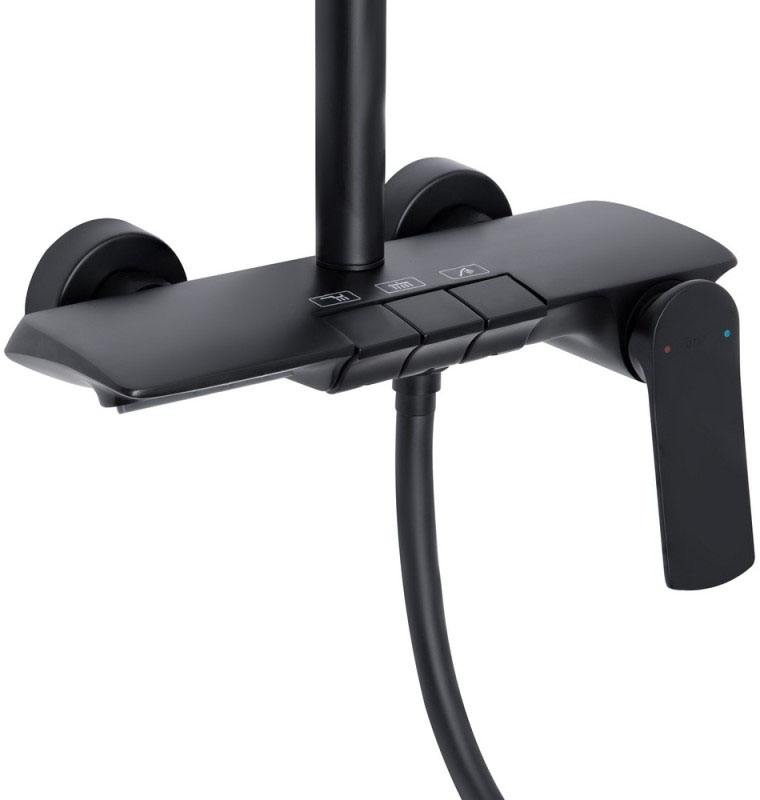 Душевая система Q-Tap Slavonice QTSLA111BLM45906 Black Matt цена 12162 грн - фотография 2