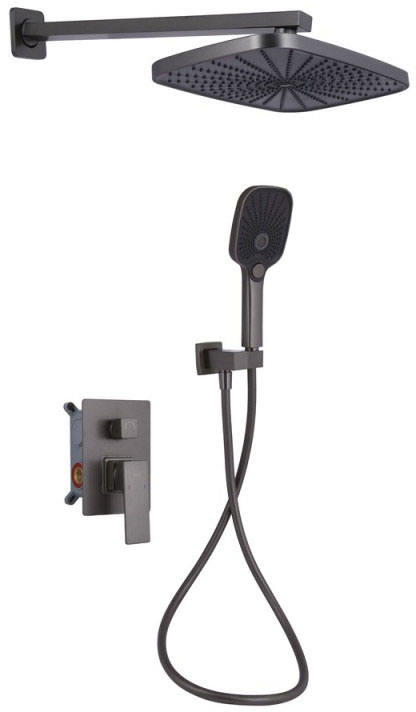 Душевая система Q-Tap Gemini QTGEM113GMB45698 Gunmetal Black PVD