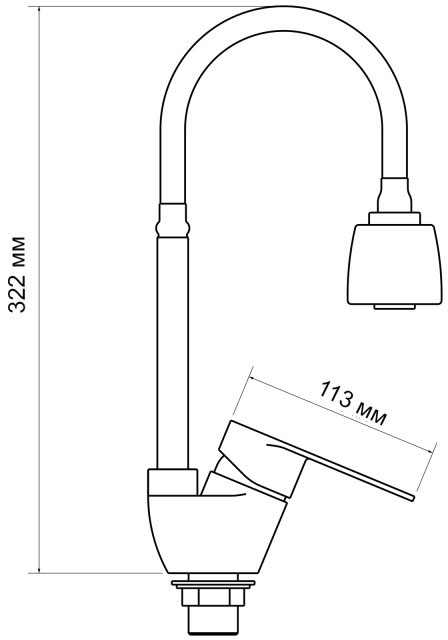 Lidz Tani 008F4 (k40) LDTAN008F4CRM44972 Chrome Габаритные размеры
