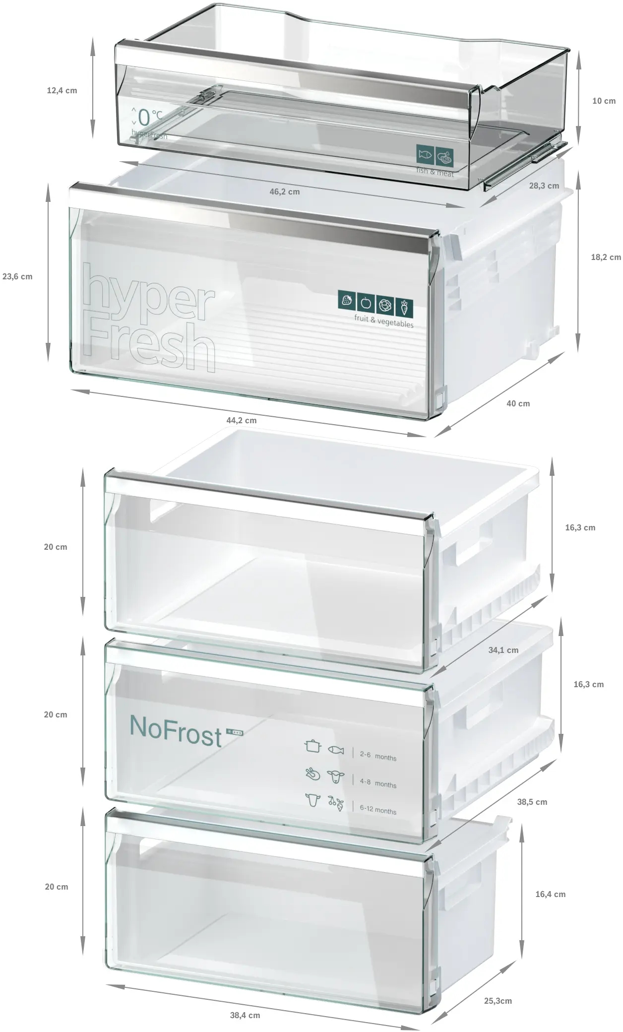 Siemens KG39NSBBF Габаритные размеры