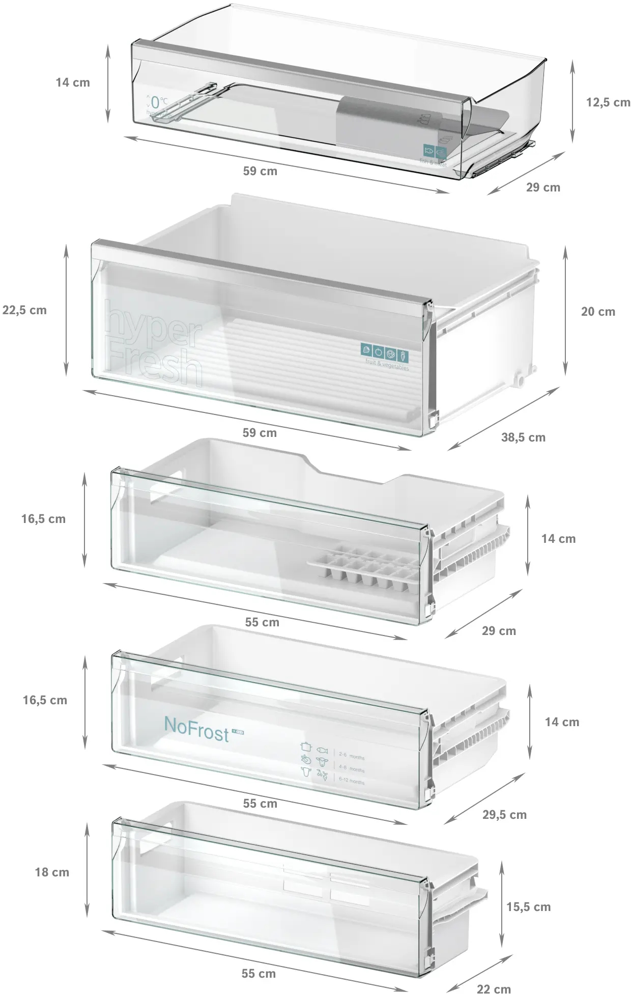 Siemens KB96NADD0 Габаритные размеры