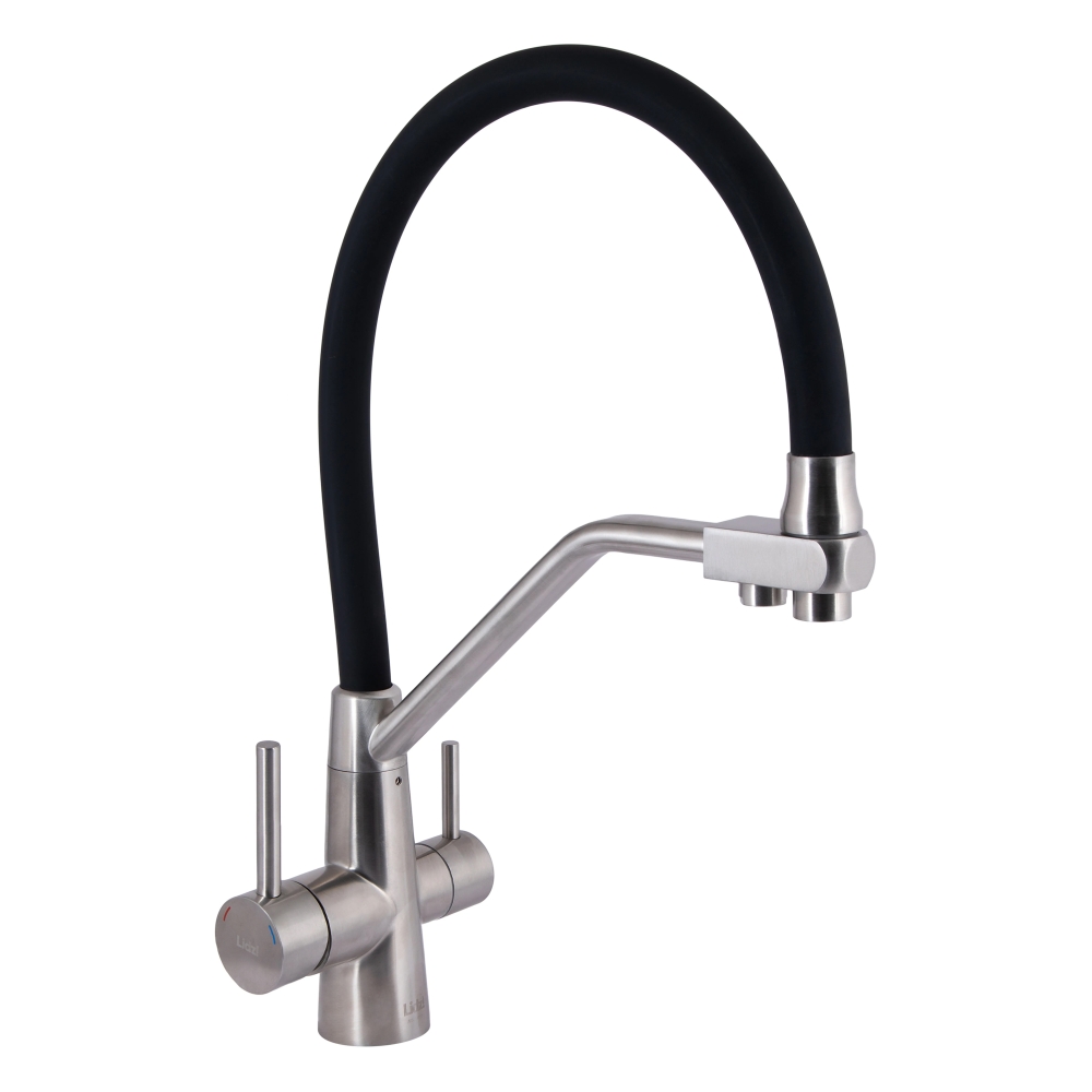 Lidz Aria 020F3 з гнучким виливом з підключенням для питної води (k35) Black / Nickel LDARI020F3BNK37647