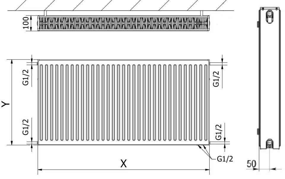Rens Ventil Compact 22 300x1000 (6534239) Габаритные размеры