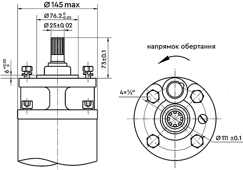 Dongyin 6SP60-12 (7777693) Габаритні розміри