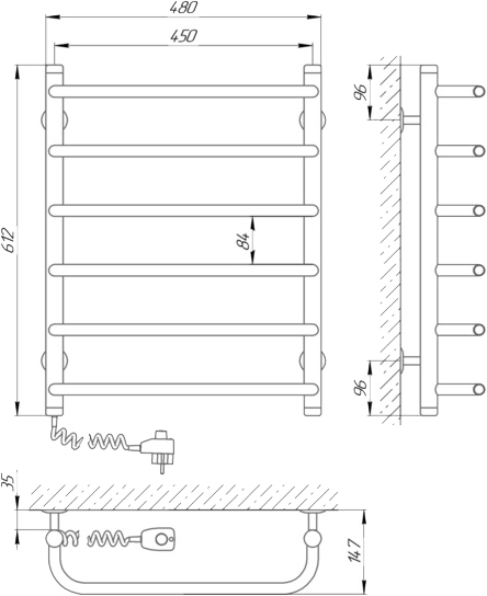 Laris Стандарт П6 Э 450х600 (73207084) уценка Габаритные размеры
