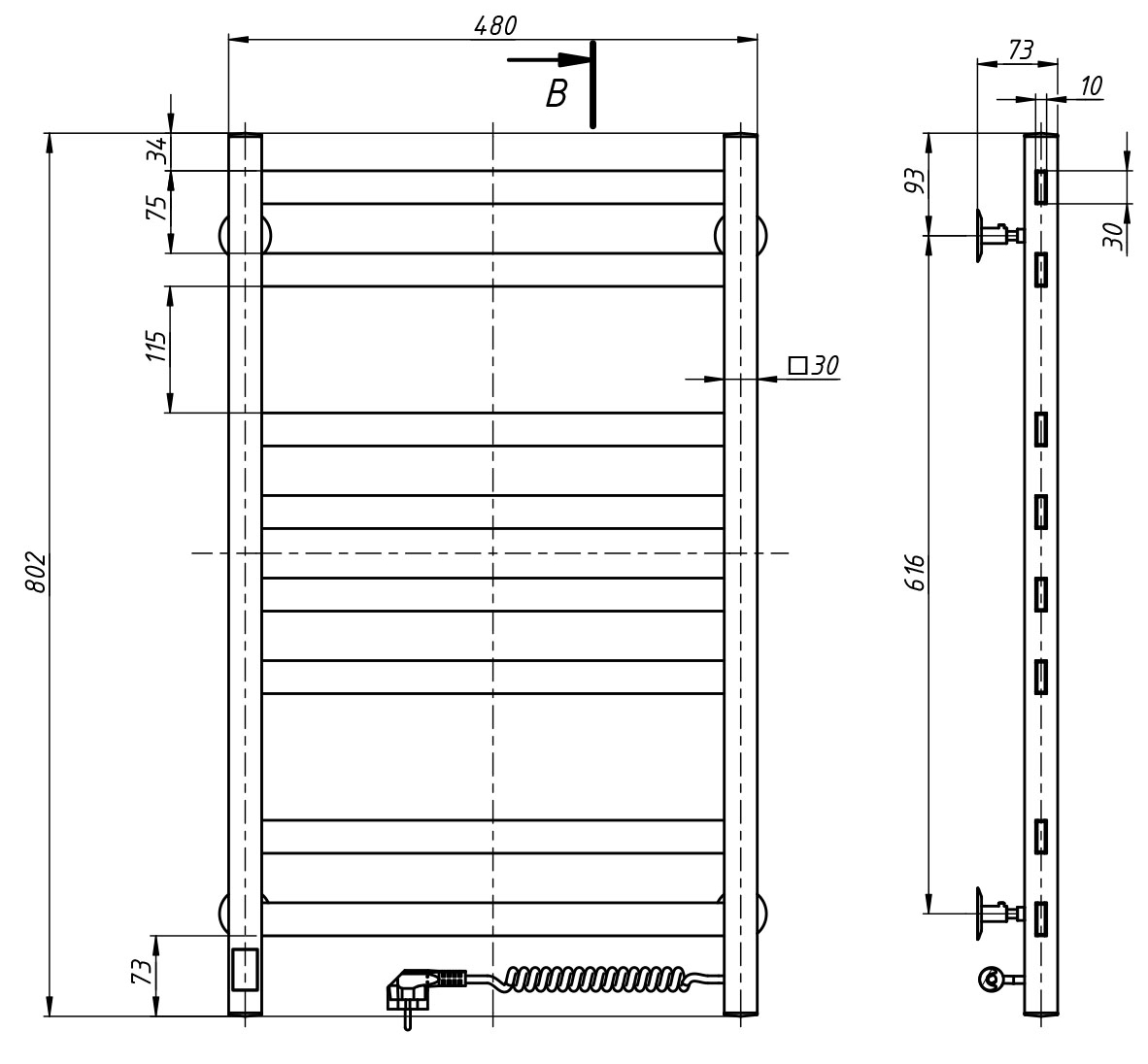 Navin Авангард 480x800 Sensor (12-728053-4880) Габаритні розміри