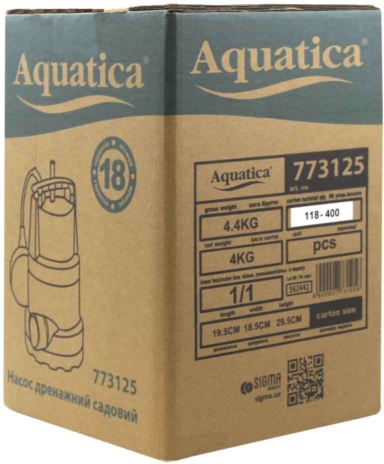 товар Aquatica 0.25кВт Hmax 7м Qmax 133л/мин (773125) - фото 13