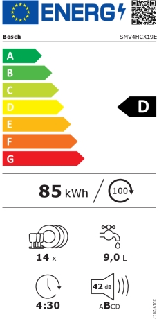 Bosch SMV4HCX19E Класс энергоэффективности
