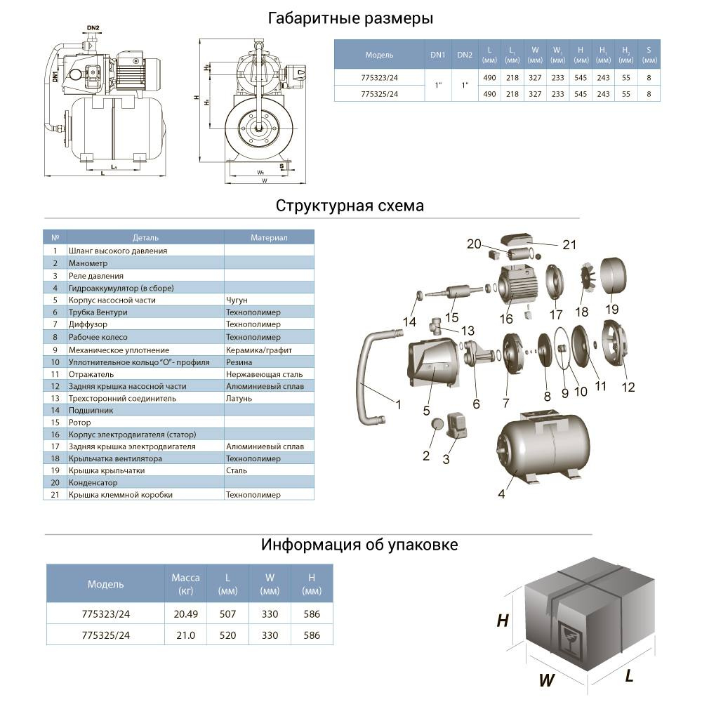 AquaticaLeo XJWm/15M/50UA (775325/50) Габаритні розміри