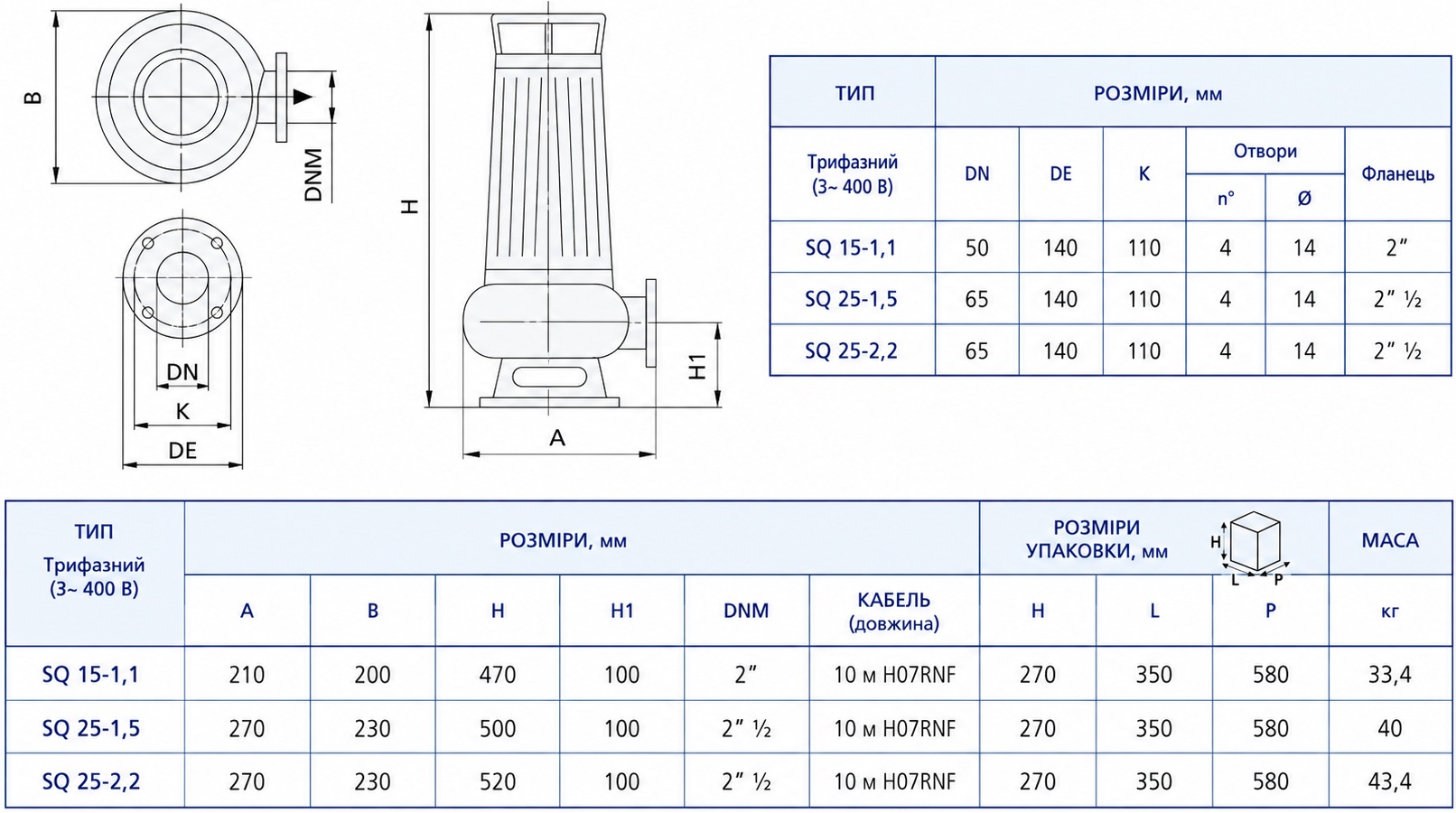 Speroni SQ 15-1.1 (101295100) Габаритні розміри