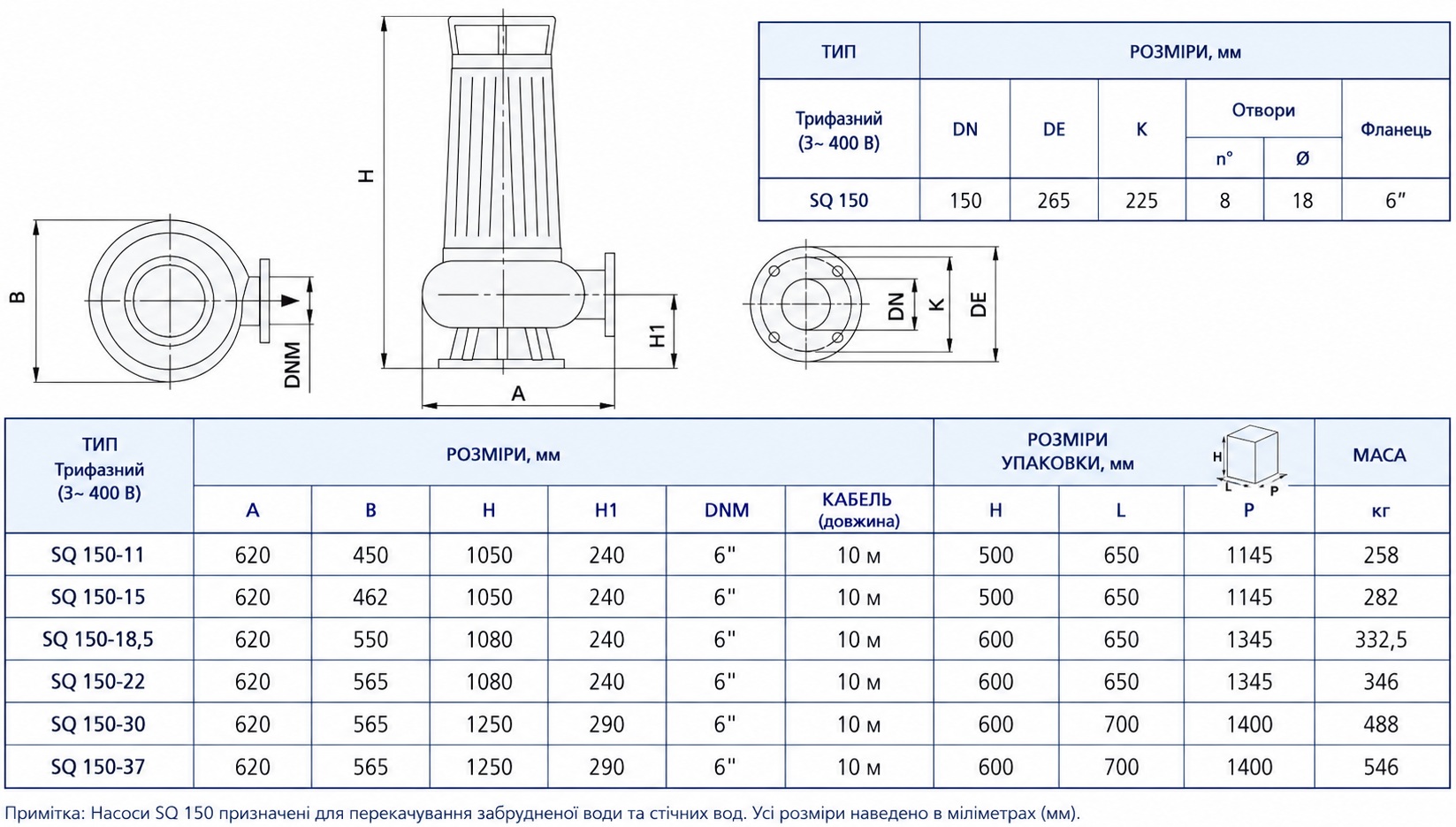 Speroni SQ 150-22 (101295540) Габаритные размеры