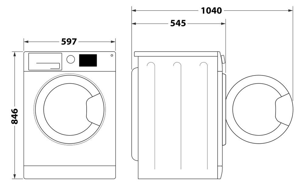 Whirlpool WPS8WBSUA Габаритные размеры