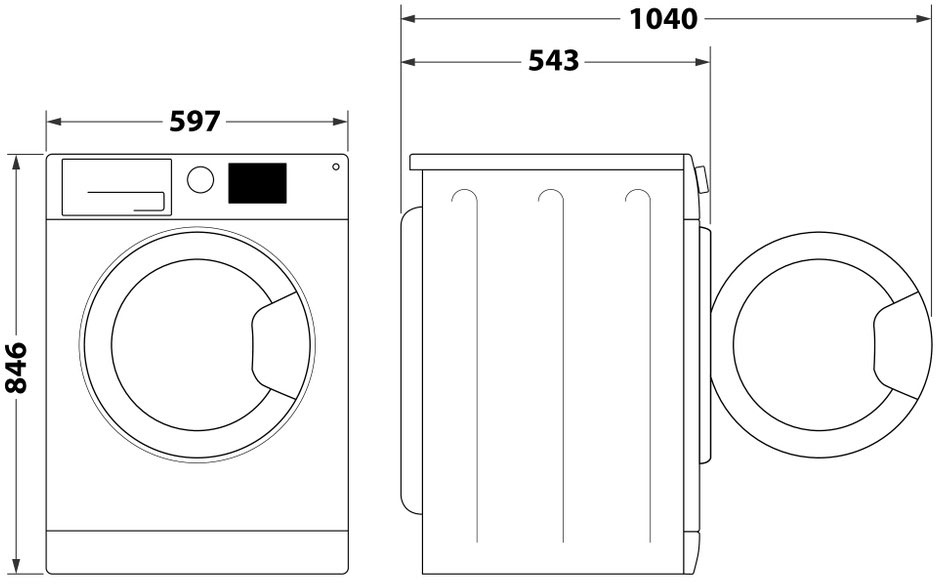 Whirlpool WPS7WBSUA Габаритные размеры