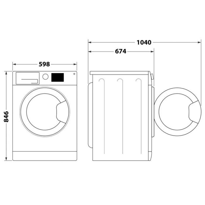 Whirlpool WPB9XWBSUA Габаритные размеры