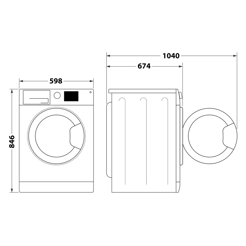 Whirlpool WPB8XWBSUA Габаритные размеры