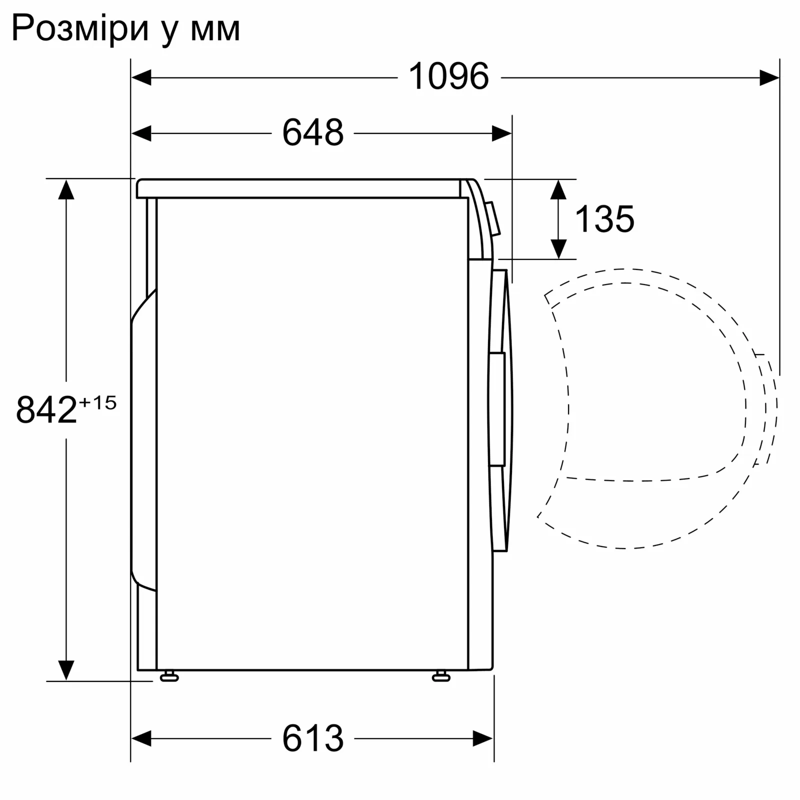 Bosch WQG14210UA Габаритные размеры