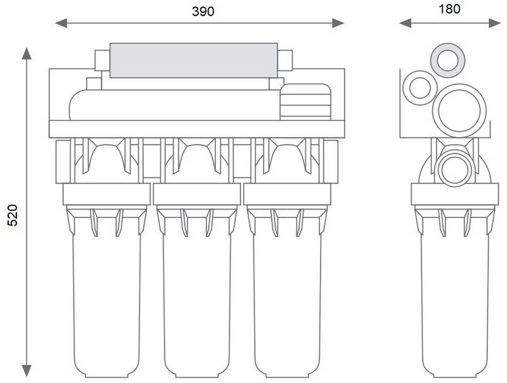 Atlas Filtri Oasis DP Sanic Pump 75 GPD (SA6075320) Габаритні розміри