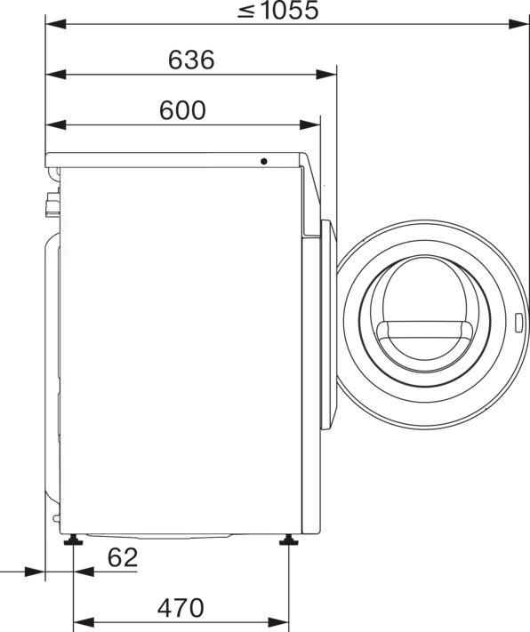 Miele WEG 895 WCS Габаритні розміри
