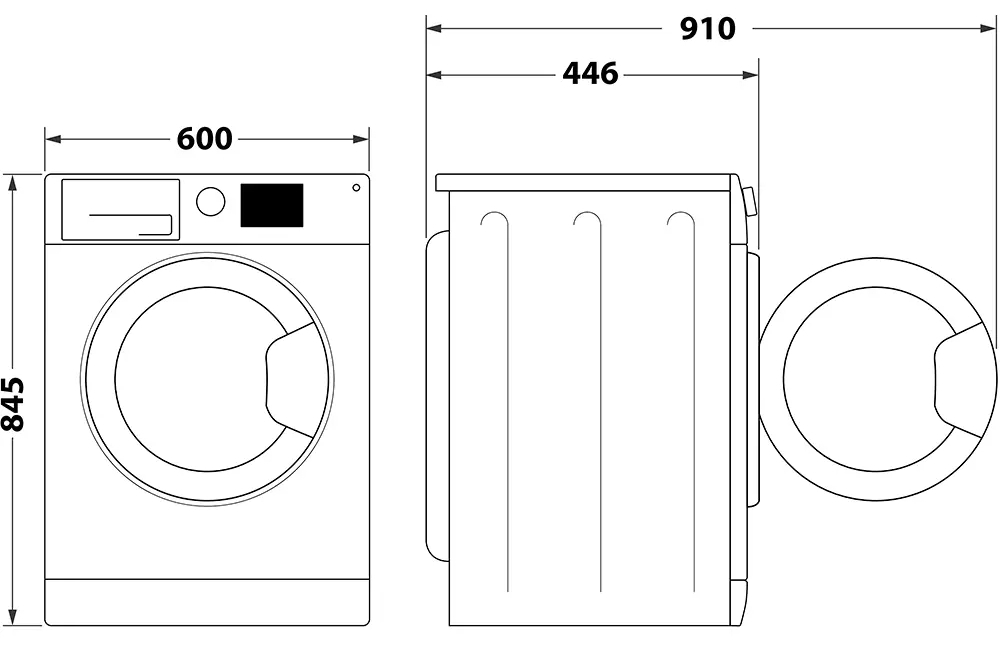 Indesit IM 640 MY TIME UA Габаритные размеры