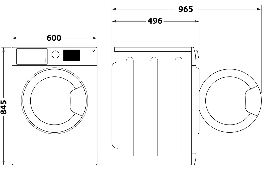Indesit IM 762B MY TIME UA Габаритні розміри
