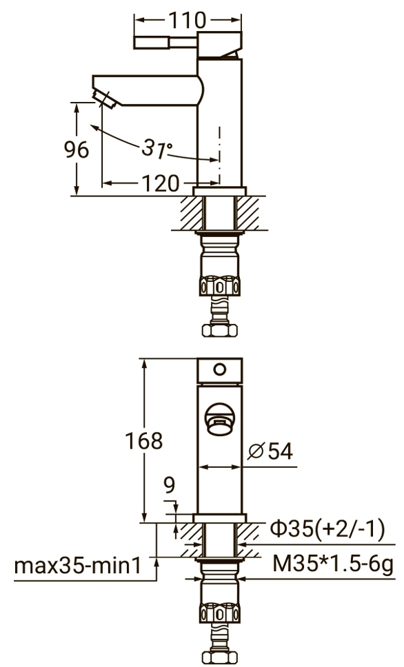 Aquatica KT-1A170P (9722001) Габаритные размеры