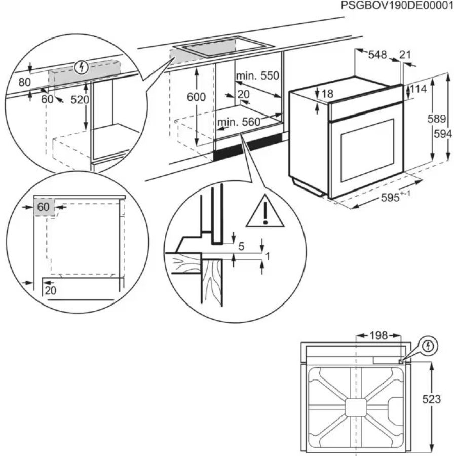 Electrolux LOD7P87Z Габаритные размеры