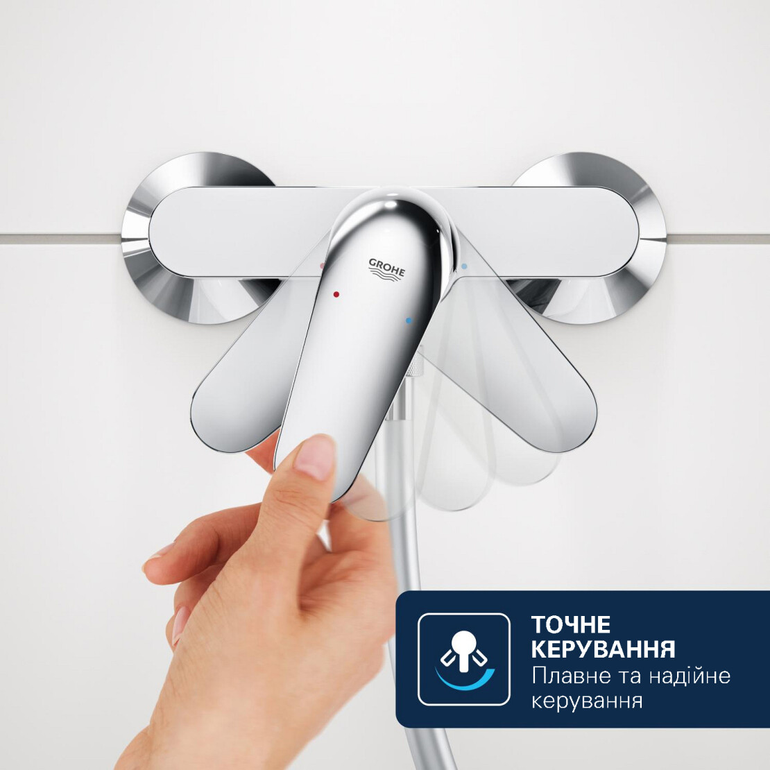 в асортименті Змішувач для ванни і душу Grohe Dice з Flex Vitalio Comfort 250 Cube UA203170101 в магазині - фото 18