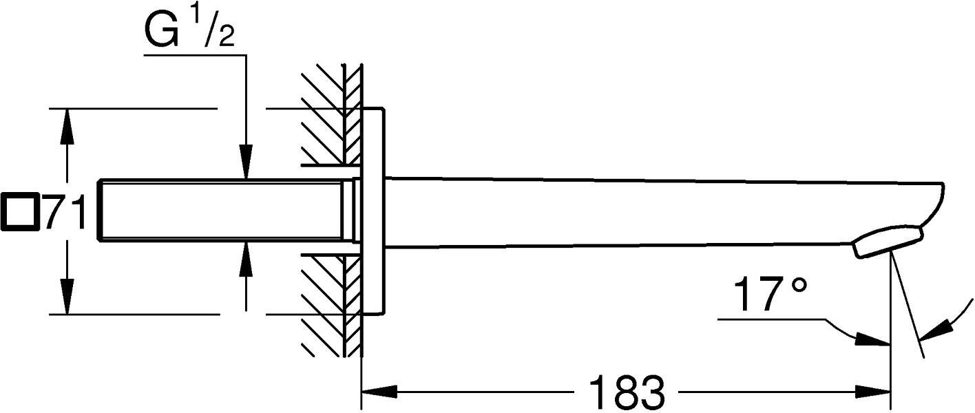 Grohe Cubeo 1017790000 Габаритные размеры