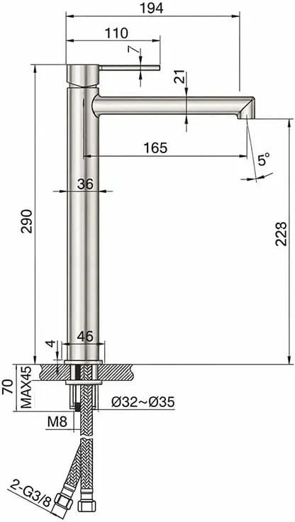 Imex Toscana Black Gun Metal BDT064-3BGM Габаритные размеры