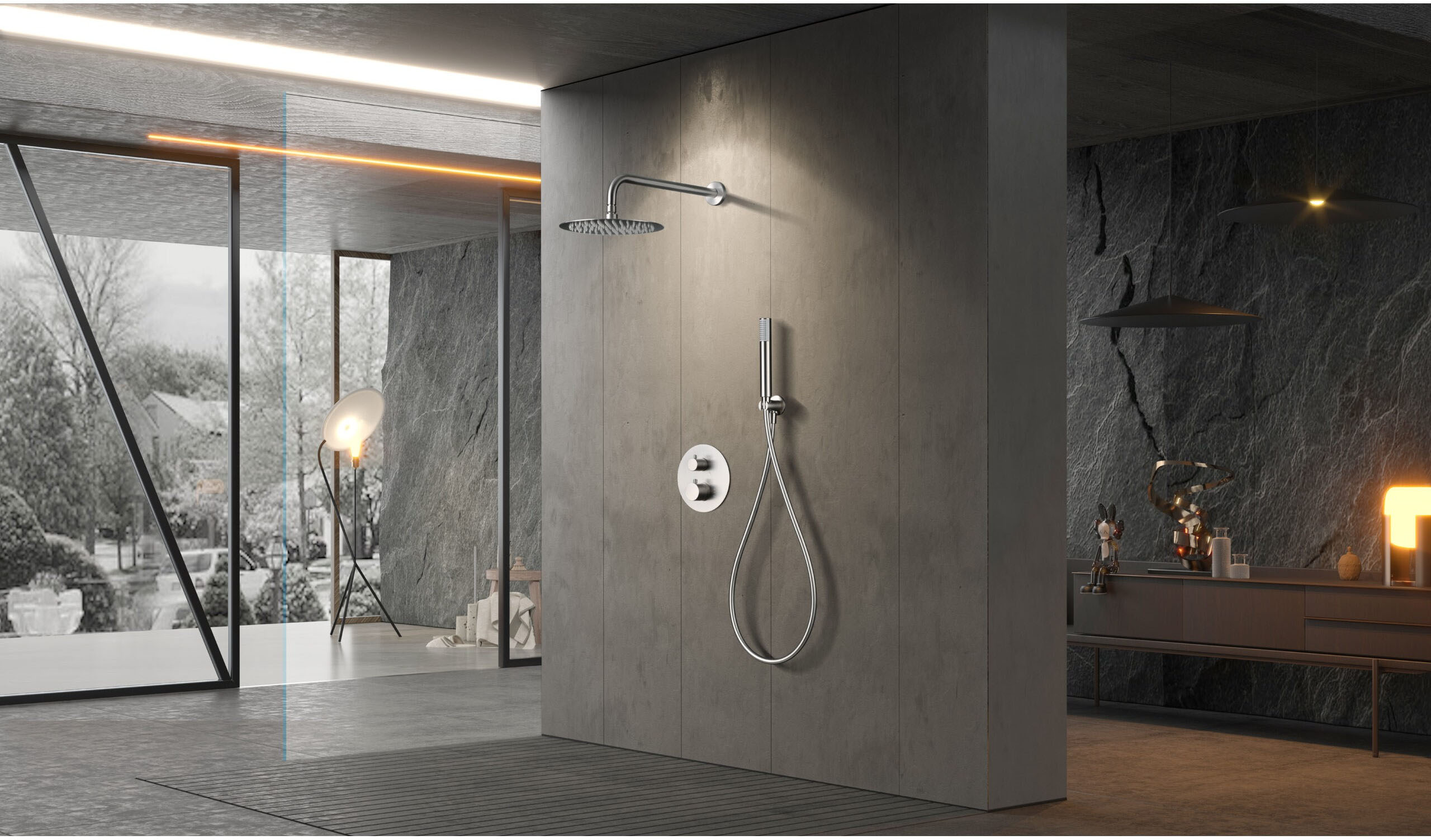 Набір для душу Imex Monza Brushed Nickel GTM039/NQ ціна 35410 грн - фотографія 2