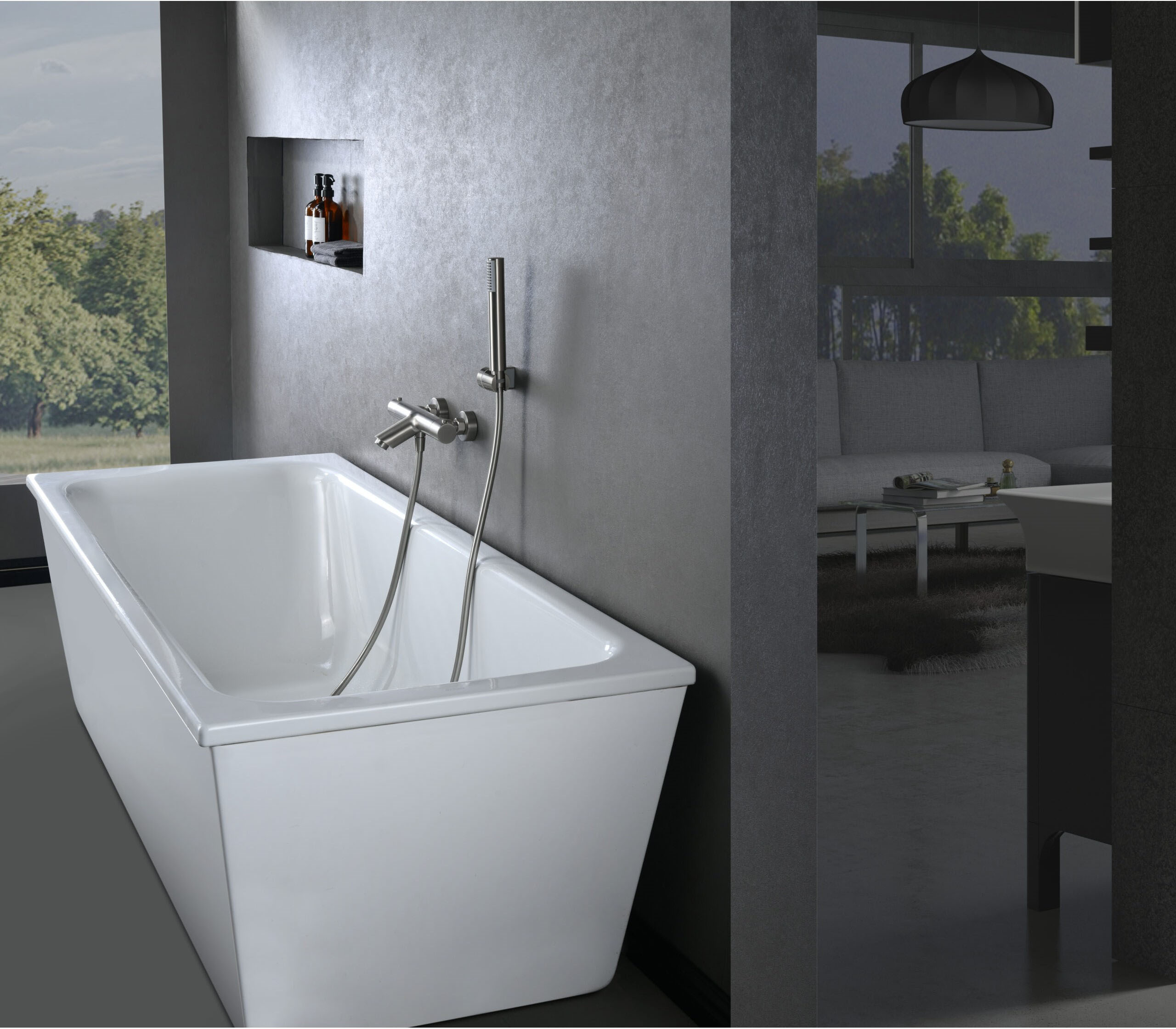 Змішувач для ванни і душу Imex Monza Brushed Nickel BTM039-4NQ ціна 23337 грн - фотографія 2
