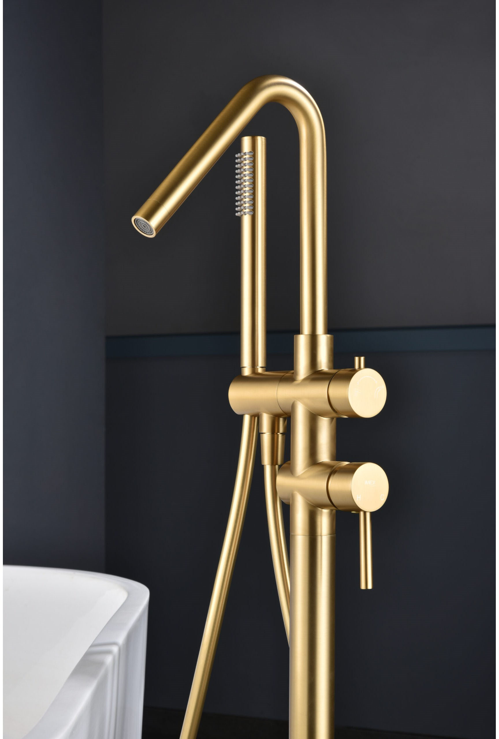 Змішувач для ванни Imex Corcega Brushed Gold BBECO1/OC ціна 49926 грн - фотографія 2
