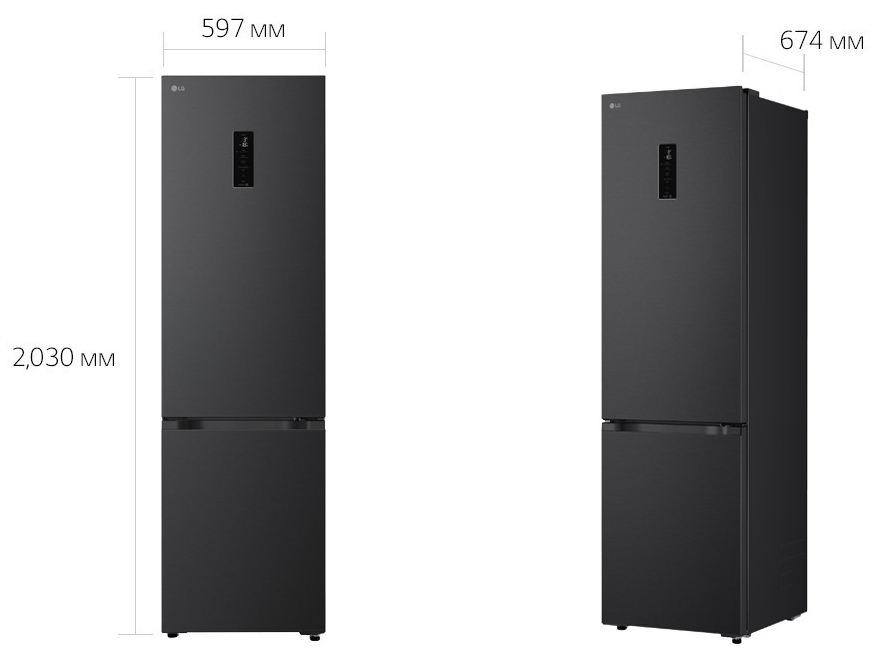 LG GC-B509ETKM Габаритні розміри