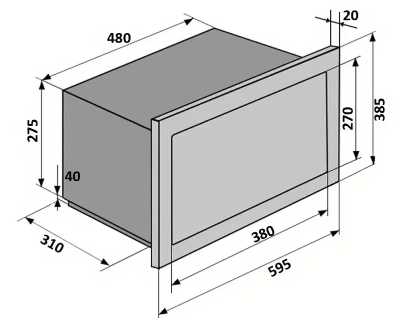 Ventolux MWBI 20 G MBG TC Габаритные размеры